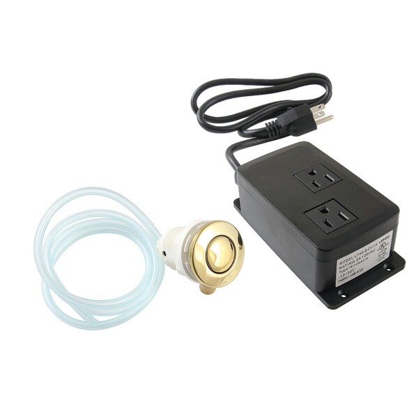 Dual Outlet Garbage Disposal Air Switch Kit, Polished Brass